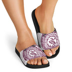 Personalized Manly Warringah Sea Eagles Slide Sandals Polynesian Tribal Chest and Sleeve Tattoo
