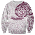 Personalized Manly Warringah Sea Eagles Sweatshirt Polynesian Tribal Chest and Sleeve Tattoo