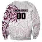 Personalized Manly Warringah Sea Eagles Sweatshirt Polynesian Tribal Chest and Sleeve Tattoo
