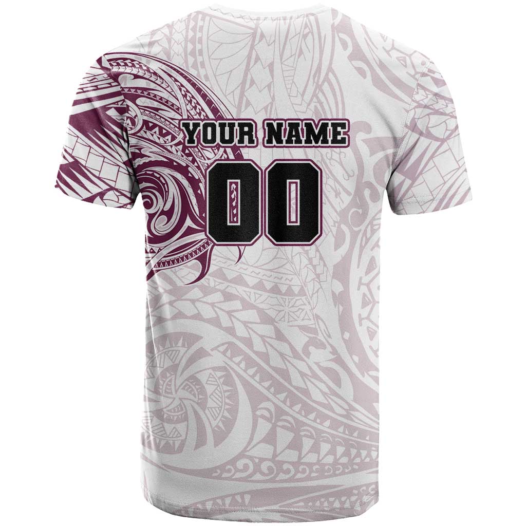 Personalized Manly Warringah Sea Eagles T Shirt Polynesian Tribal Chest and Sleeve Tattoo