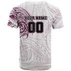 Personalized Manly Warringah Sea Eagles T Shirt Polynesian Tribal Chest and Sleeve Tattoo