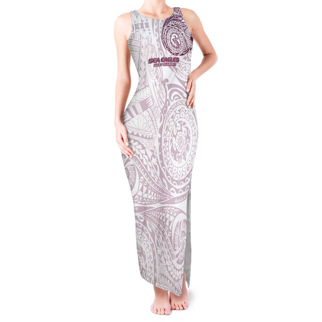 Personalized Manly Warringah Sea Eagles Tank Maxi Dress Polynesian Tribal Chest and Sleeve Tattoo
