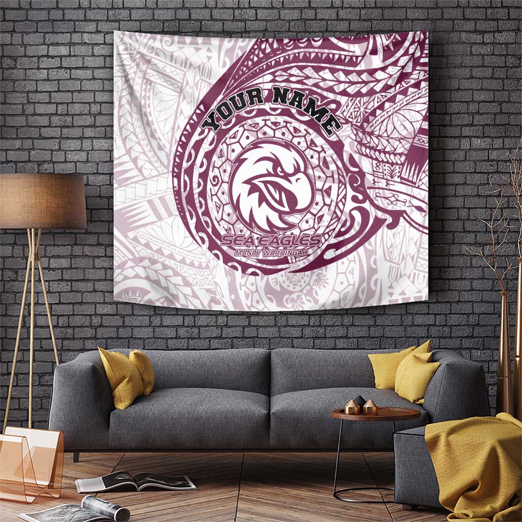 Personalized Manly Warringah Sea Eagles Tapestry Polynesian Tribal Chest and Sleeve Tattoo