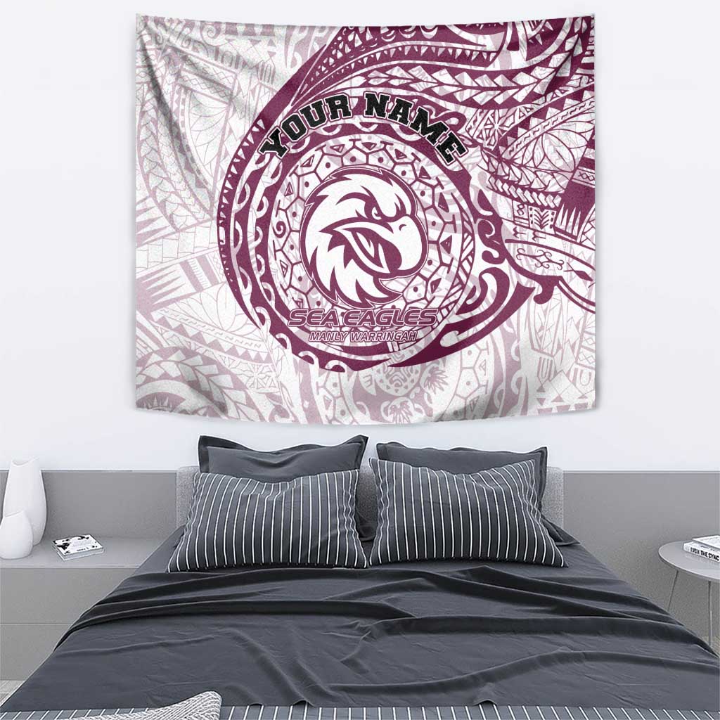 Personalized Manly Warringah Sea Eagles Tapestry Polynesian Tribal Chest and Sleeve Tattoo