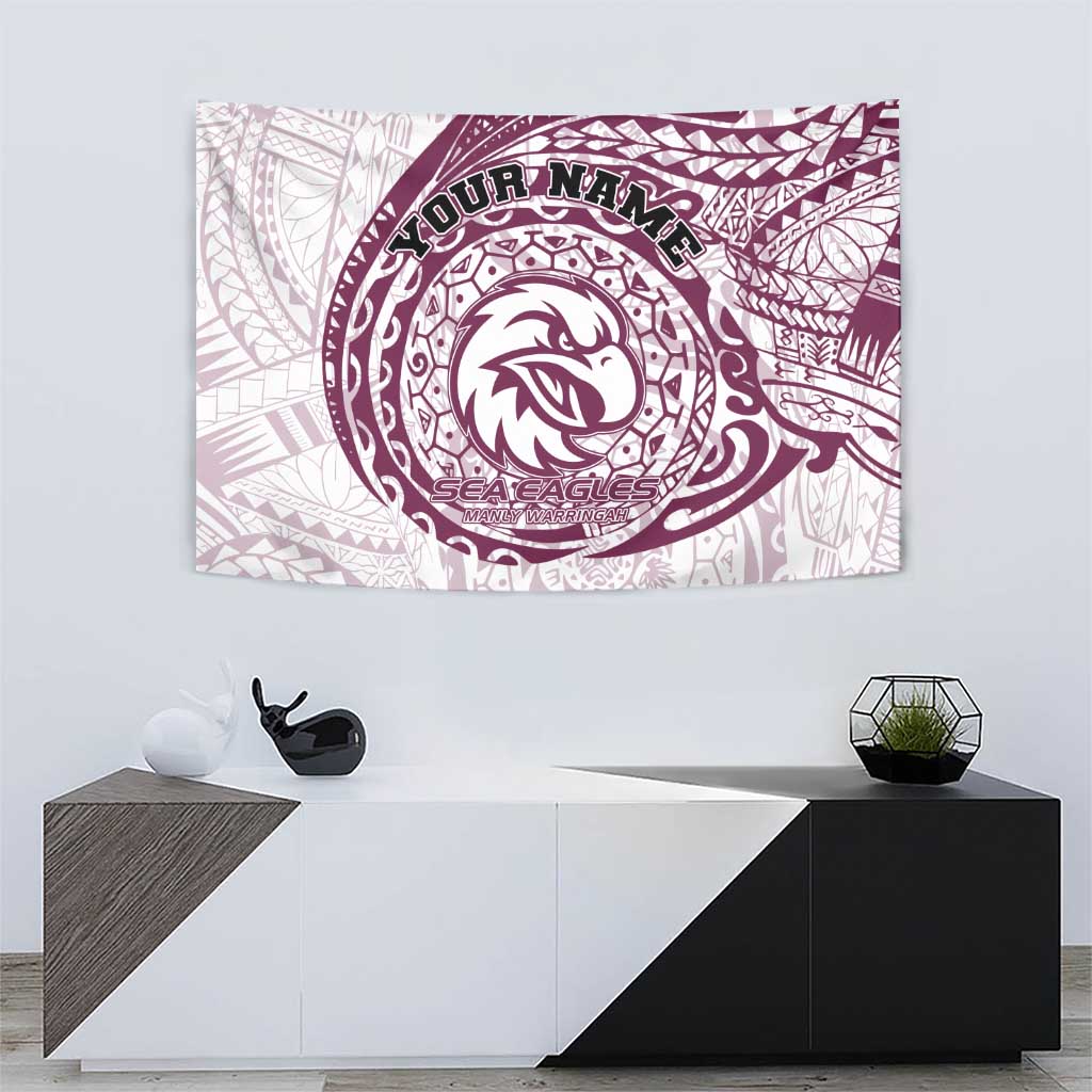Personalized Manly Warringah Sea Eagles Tapestry Polynesian Tribal Chest and Sleeve Tattoo