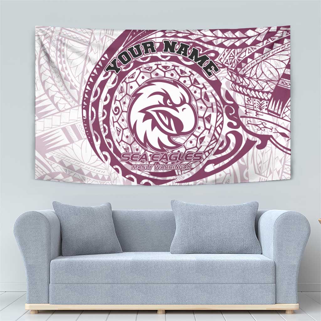 Personalized Manly Warringah Sea Eagles Tapestry Polynesian Tribal Chest and Sleeve Tattoo