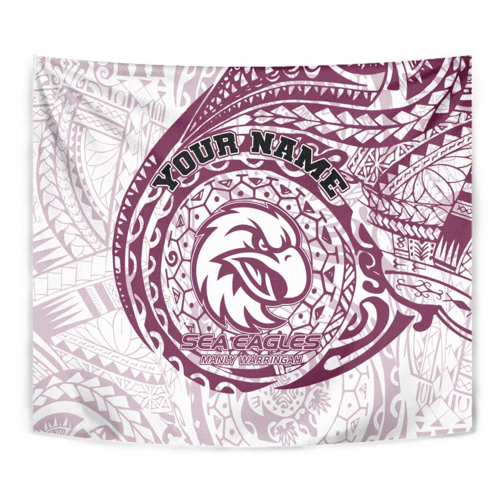 Personalized Manly Warringah Sea Eagles Tapestry Polynesian Tribal Chest and Sleeve Tattoo