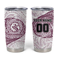 Personalized Manly Warringah Sea Eagles Tumbler Cup Polynesian Tribal Chest and Sleeve Tattoo
