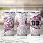 Personalized Manly Warringah Sea Eagles Tumbler Cup Polynesian Tribal Chest and Sleeve Tattoo