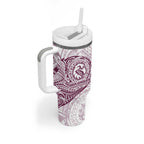 Personalized Manly Warringah Sea Eagles Tumbler With Handle Polynesian Tribal Chest and Sleeve Tattoo
