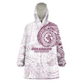 Personalized Manly Warringah Sea Eagles Wearable Blanket Hoodie Polynesian Tribal Chest and Sleeve Tattoo