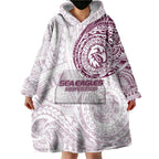 Personalized Manly Warringah Sea Eagles Wearable Blanket Hoodie Polynesian Tribal Chest and Sleeve Tattoo