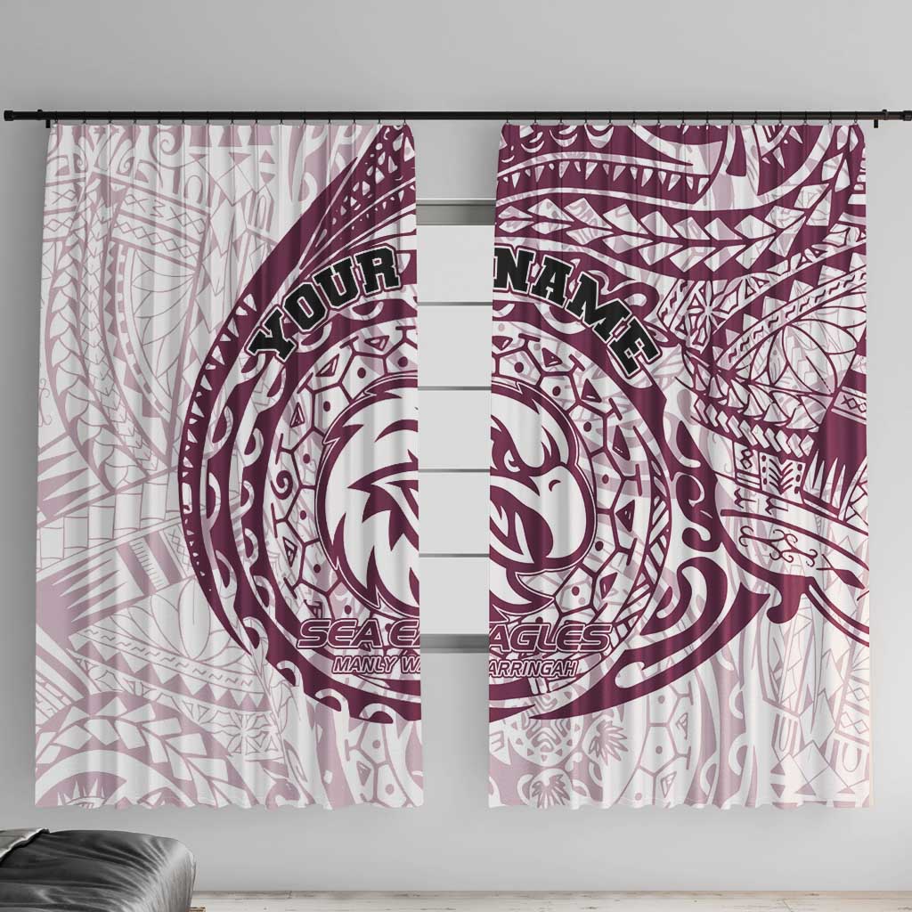 Personalized Manly Warringah Sea Eagles Window Curtain Polynesian Tribal Chest and Sleeve Tattoo
