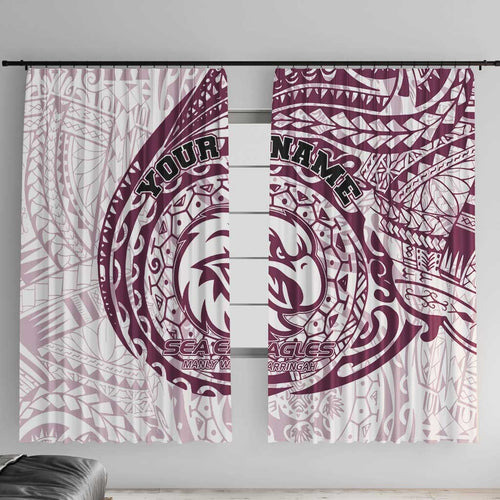 Personalized Manly Warringah Sea Eagles Window Curtain Polynesian Tribal Chest and Sleeve Tattoo