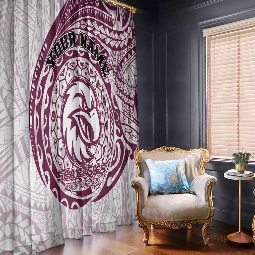 Personalized Manly Warringah Sea Eagles Window Curtain Polynesian Tribal Chest and Sleeve Tattoo