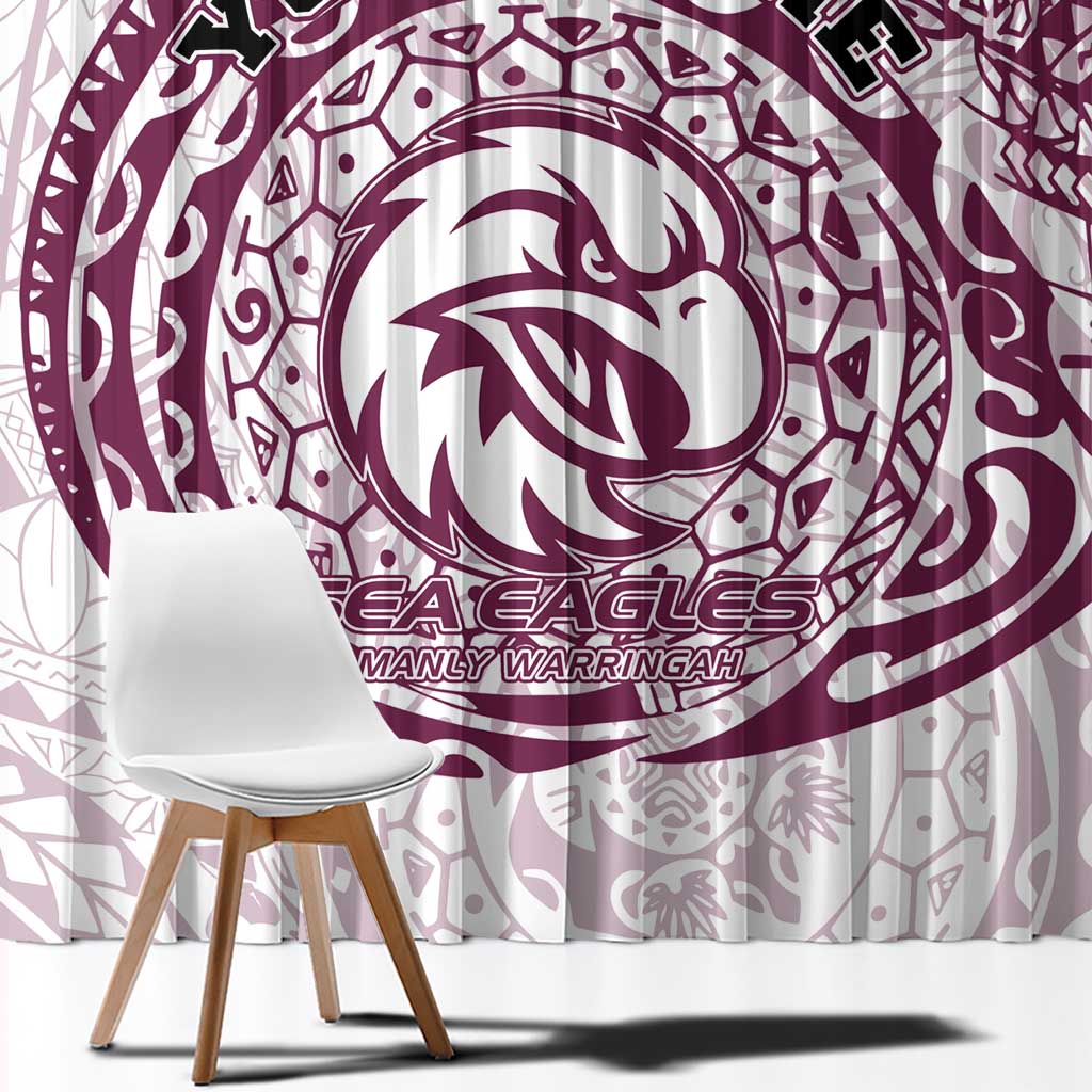 Personalized Manly Warringah Sea Eagles Window Curtain Polynesian Tribal Chest and Sleeve Tattoo
