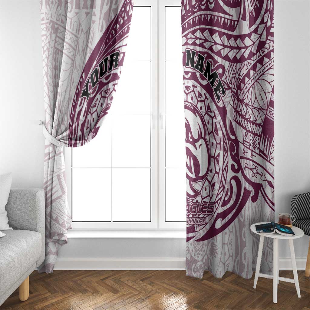 Personalized Manly Warringah Sea Eagles Window Curtain Polynesian Tribal Chest and Sleeve Tattoo