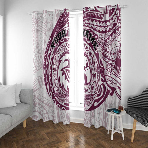 Personalized Manly Warringah Sea Eagles Window Curtain Polynesian Tribal Chest and Sleeve Tattoo