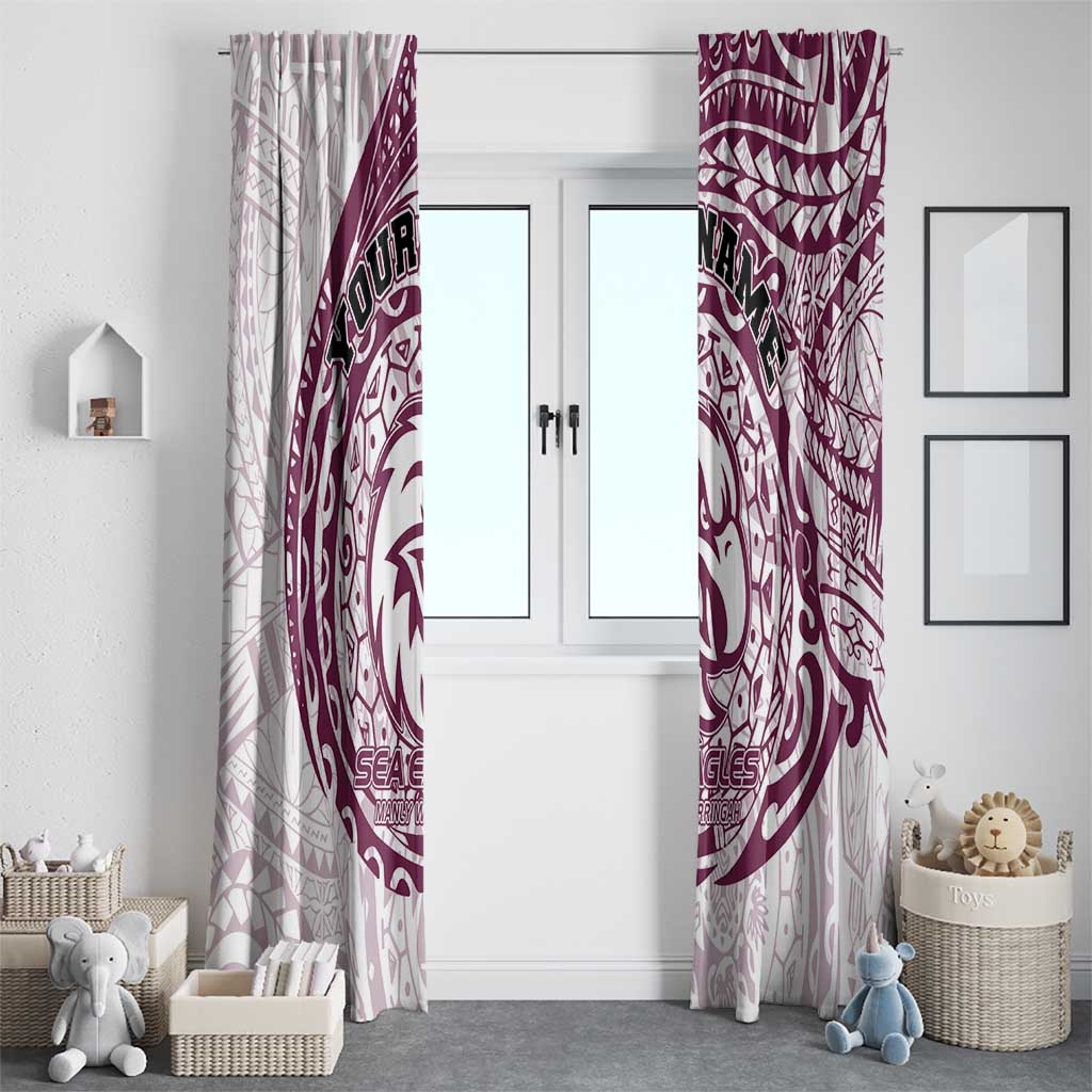 Personalized Manly Warringah Sea Eagles Window Curtain Polynesian Tribal Chest and Sleeve Tattoo