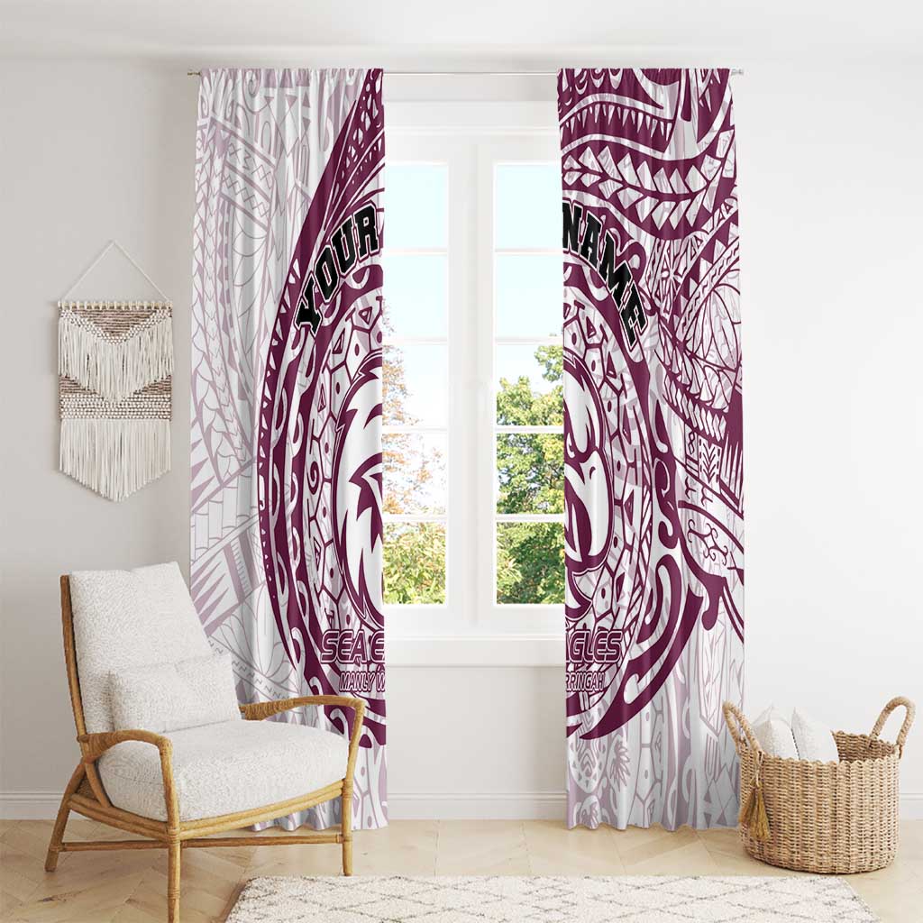Personalized Manly Warringah Sea Eagles Window Curtain Polynesian Tribal Chest and Sleeve Tattoo