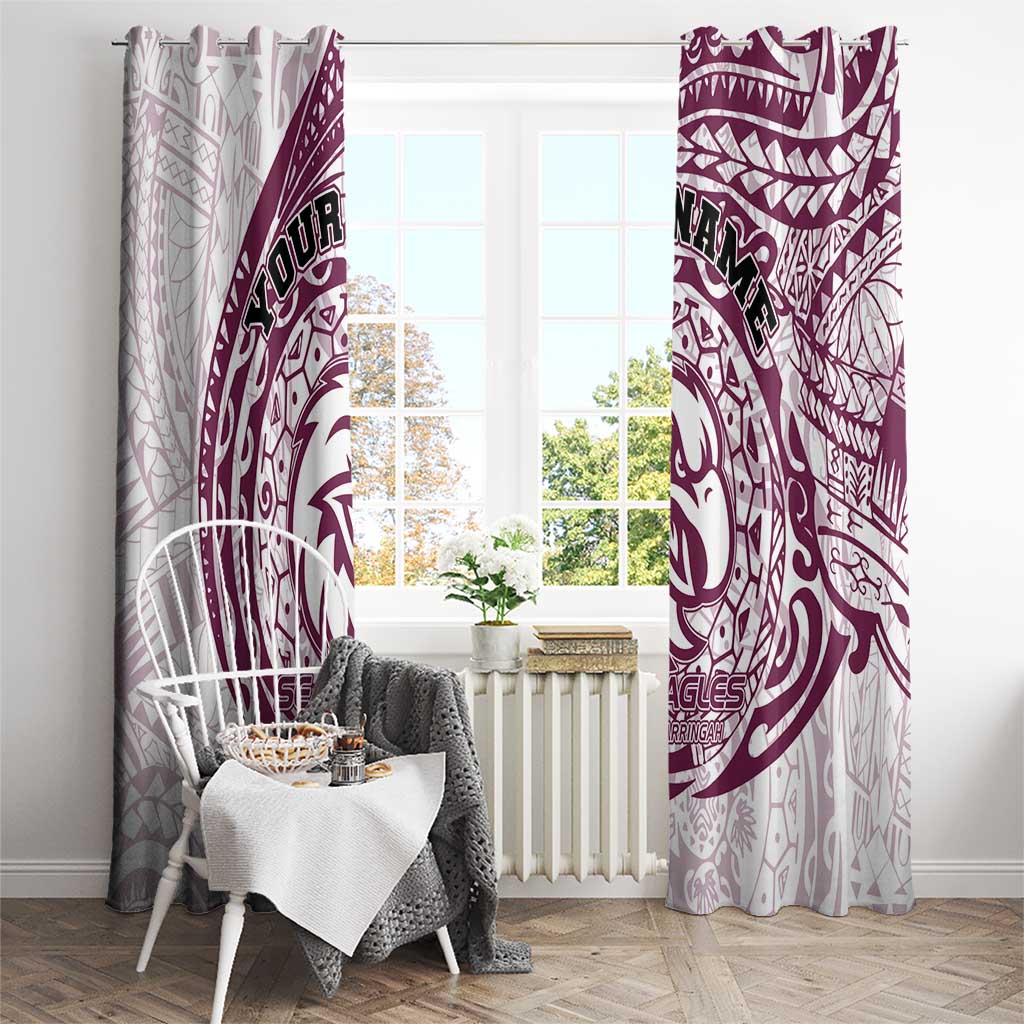 Personalized Manly Warringah Sea Eagles Window Curtain Polynesian Tribal Chest and Sleeve Tattoo