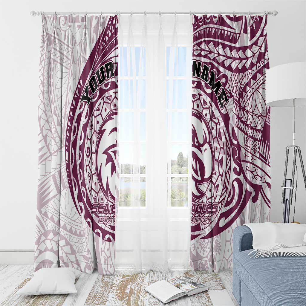 Personalized Manly Warringah Sea Eagles Window Curtain Polynesian Tribal Chest and Sleeve Tattoo