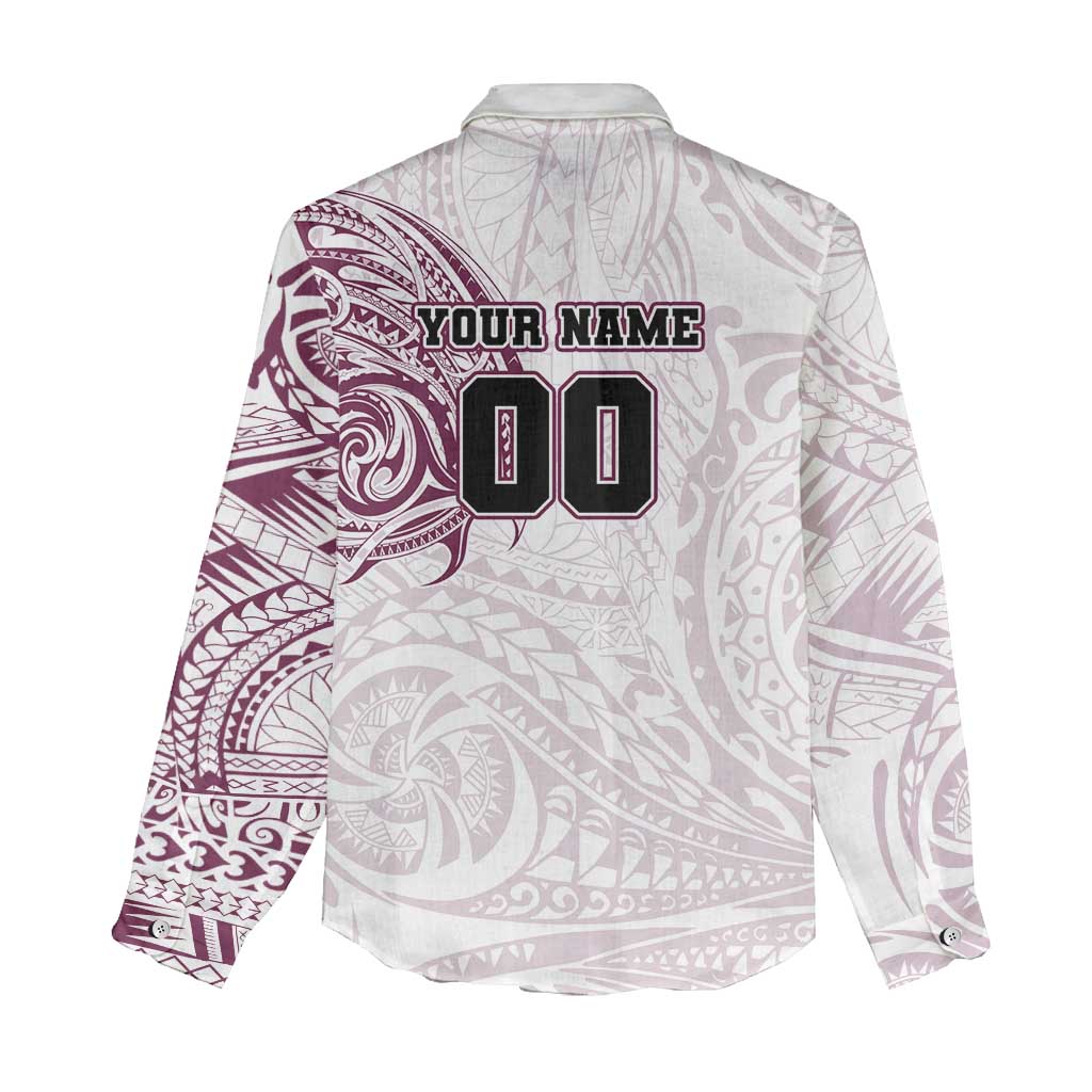 Personalized Manly Warringah Sea Eagles Women Casual Shirt Polynesian Tribal Chest and Sleeve Tattoo