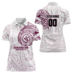 Personalized Manly Warringah Sea Eagles Women Polo Shirt Polynesian Tribal Chest and Sleeve Tattoo