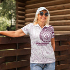 Personalized Manly Warringah Sea Eagles Women Polo Shirt Polynesian Tribal Chest and Sleeve Tattoo