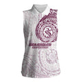 Personalized Manly Warringah Sea Eagles Women Sleeveless Polo Shirt Polynesian Tribal Chest and Sleeve Tattoo