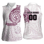 Personalized Manly Warringah Sea Eagles Women Sleeveless Polo Shirt Polynesian Tribal Chest and Sleeve Tattoo