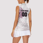 Personalized Manly Warringah Sea Eagles Women Sleeveless Polo Shirt Polynesian Tribal Chest and Sleeve Tattoo