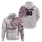 Personalized Manly Warringah Sea Eagles Zip Hoodie Polynesian Tribal Chest and Sleeve Tattoo