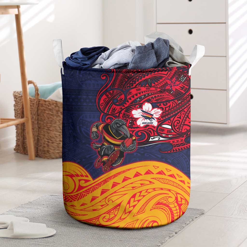 Adelaide Crow Mascot Laundry Basket Polynesian Tribal Pattern Bold Island Style