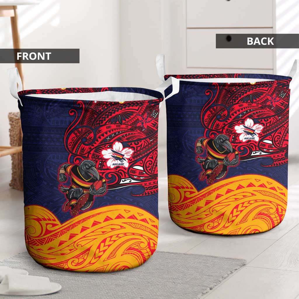 Adelaide Crow Mascot Laundry Basket Polynesian Tribal Pattern Bold Island Style