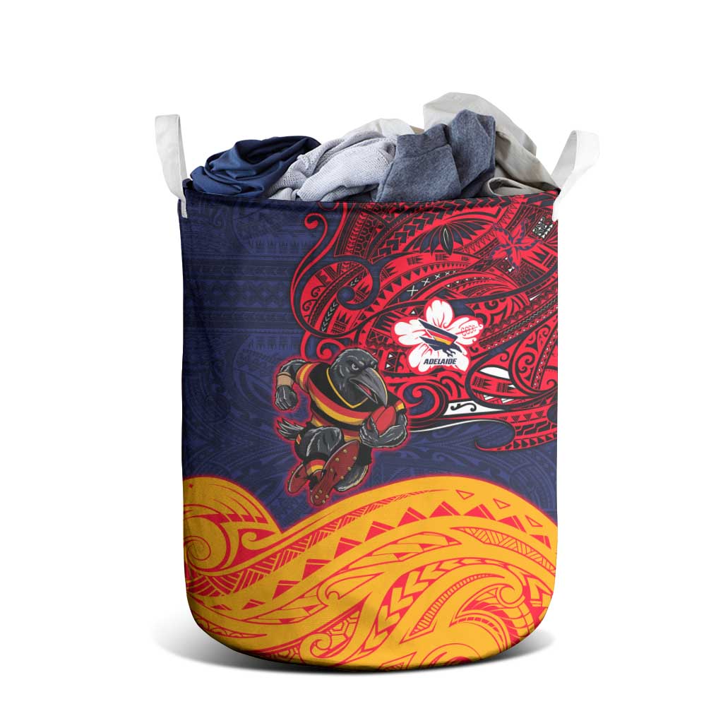 Adelaide Crow Mascot Laundry Basket Polynesian Tribal Pattern Bold Island Style