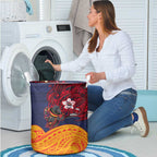 Adelaide Crow Mascot Laundry Basket Polynesian Tribal Pattern Bold Island Style