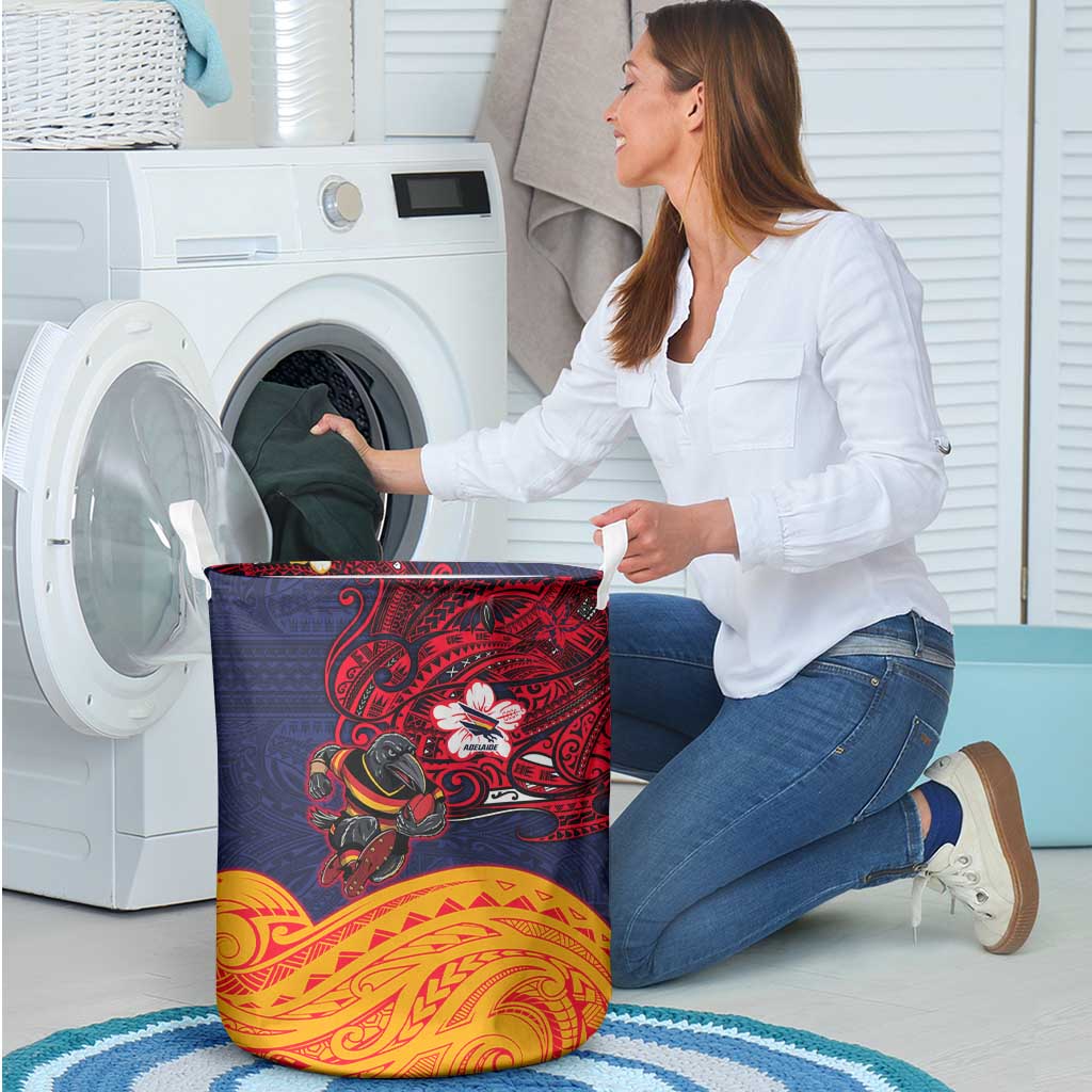 Adelaide Crow Mascot Laundry Basket Polynesian Tribal Pattern Bold Island Style