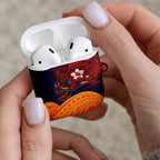 Adelaide Crow Mascot AirPods Case Polynesian Tribal Pattern Bold Island Style