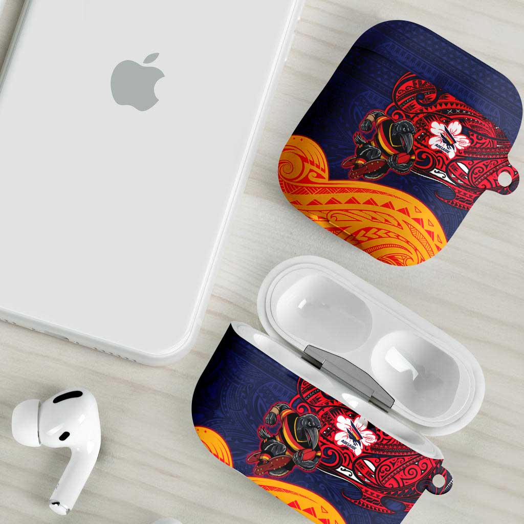 Adelaide Crow Mascot AirPods Case Polynesian Tribal Pattern Bold Island Style