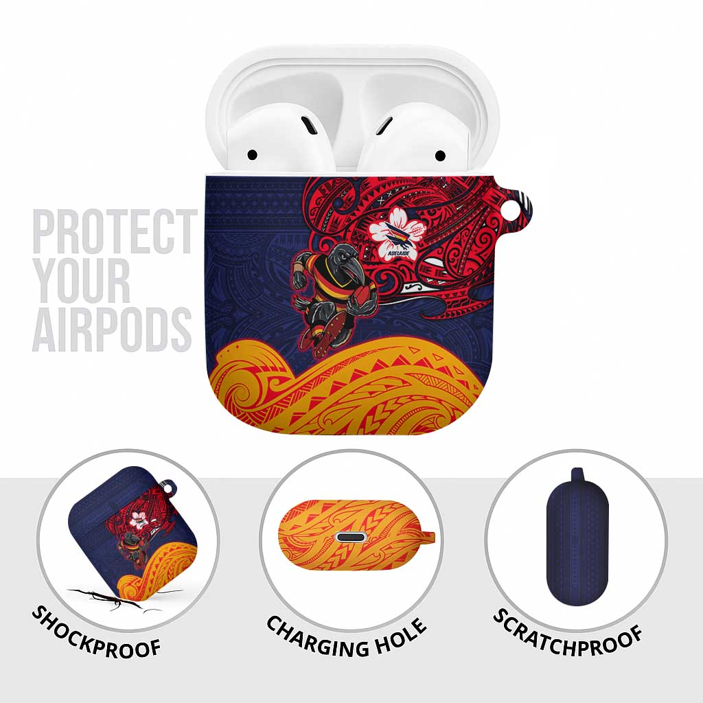 Adelaide Crow Mascot AirPods Case Polynesian Tribal Pattern Bold Island Style
