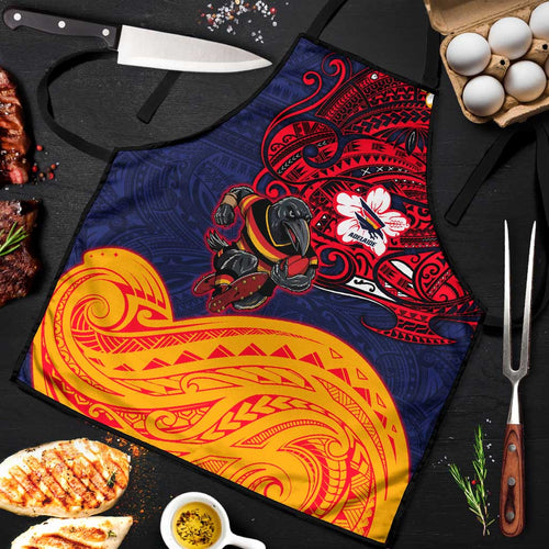 Adelaide Crow Mascot Apron Polynesian Tribal Pattern Bold Island Style