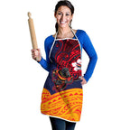 Adelaide Crow Mascot Apron Polynesian Tribal Pattern Bold Island Style