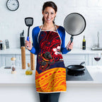 Adelaide Crow Mascot Apron Polynesian Tribal Pattern Bold Island Style
