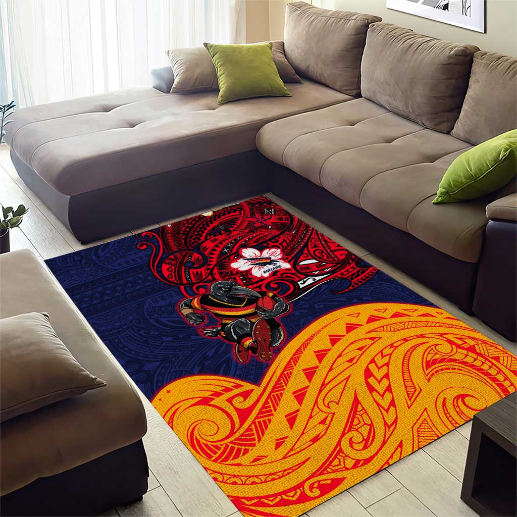 Adelaide Crow Mascot Area Rug Polynesian Tribal Pattern Bold Island Style
