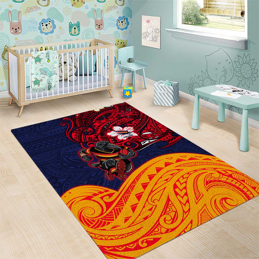 Adelaide Crow Mascot Area Rug Polynesian Tribal Pattern Bold Island Style