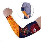 Adelaide Crow Mascot Arm Sleeves Polynesian Tribal Pattern Bold Island Style