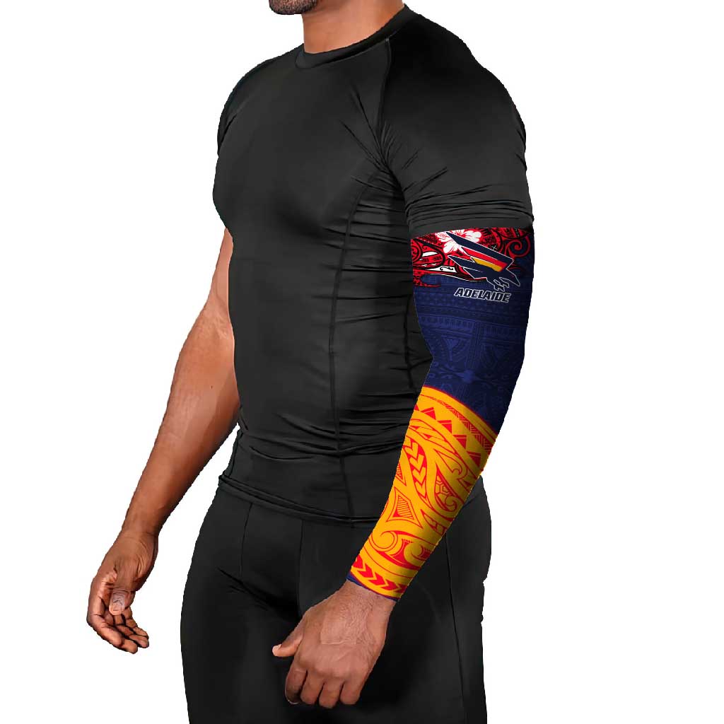 Adelaide Crow Mascot Arm Sleeves Polynesian Tribal Pattern Bold Island Style