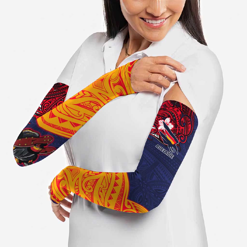 Adelaide Crow Mascot Arm Sleeves Polynesian Tribal Pattern Bold Island Style