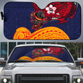 Adelaide Crow Mascot Auto Sun Shade Polynesian Tribal Pattern Bold Island Style